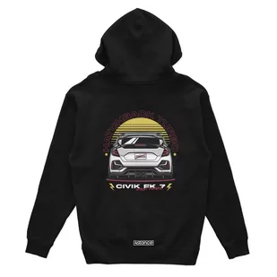 Czarna bluza z kapturem HONDA CIVIC FK7-S - Odzież do sportów motorowych - miniaturka - grafika 1