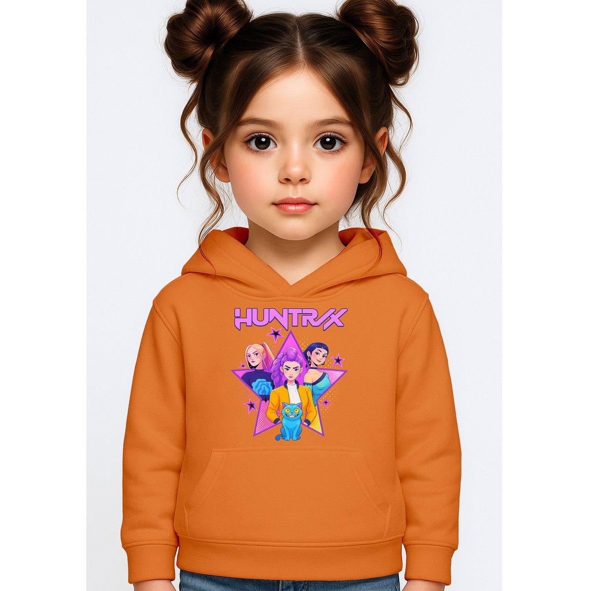 BLUZA DZIECIĘCA KPOP DEMON HUNTERS HUNTRIX 146-152 Z KAPTUREM BAWEŁNIANA