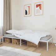 Łóżka - Metalowa rama łóżka, biała, 90x200 cm Lumarko! - miniaturka - grafika 1