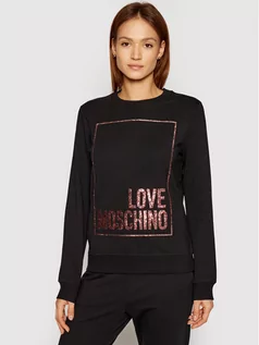 Bluzy damskie - Love Moschino Bluza W630220E 2180 Czarny Regular Fit - grafika 1