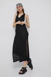 Superdry sukienka kolor czarny maxi dopasowana - Sukienki - miniaturka - grafika 1