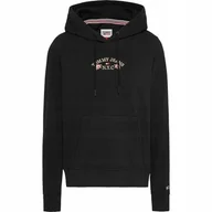 Bluzy damskie - TOMMY HILFIGER BLUZA DAMSKA Z KAPTUREM TJW REG FLORAL HOODIE CZARNA r.S - miniaturka - grafika 1