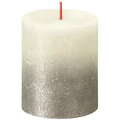 Świece - Bolsius Rustic Sunset świeca bryłowa pieńkowa rustykalna metalizowana bezzapachowa 8 cm 80/68 mm Delikatny Perłowy Szampański Soft Pearl Champangne - miniaturka - grafika 1