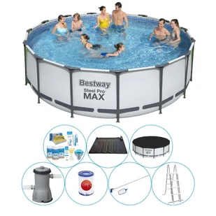 Basen z akcesoriami - Bestway Steel Pro MAX 457x122 cm okrągły - Baseny ogrodowe - miniaturka - grafika 1
