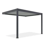 Kratki i pergole - Automatyczna pergola przyścienna z oświetleniem ELEGANCE WALL AUTOMATIC 3x4 Anthracite/Light Grey - Gutroof - miniaturka - grafika 1