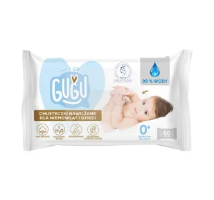 Gugu Love & Care 99% Wody chusteczki nawilżane 60 sztuk - Chusteczki nawilżane - miniaturka - grafika 1