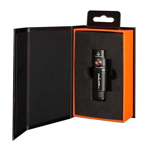 fenix E18R V2.0 Black Special Edition, ładowalna mini latarka EDC 1200 lumenów 146 m maks. 200 godzin magnetyczna zaślepka dwukierunkowy klips do korpusu 1 lumenowy tryb księżyca USB-C