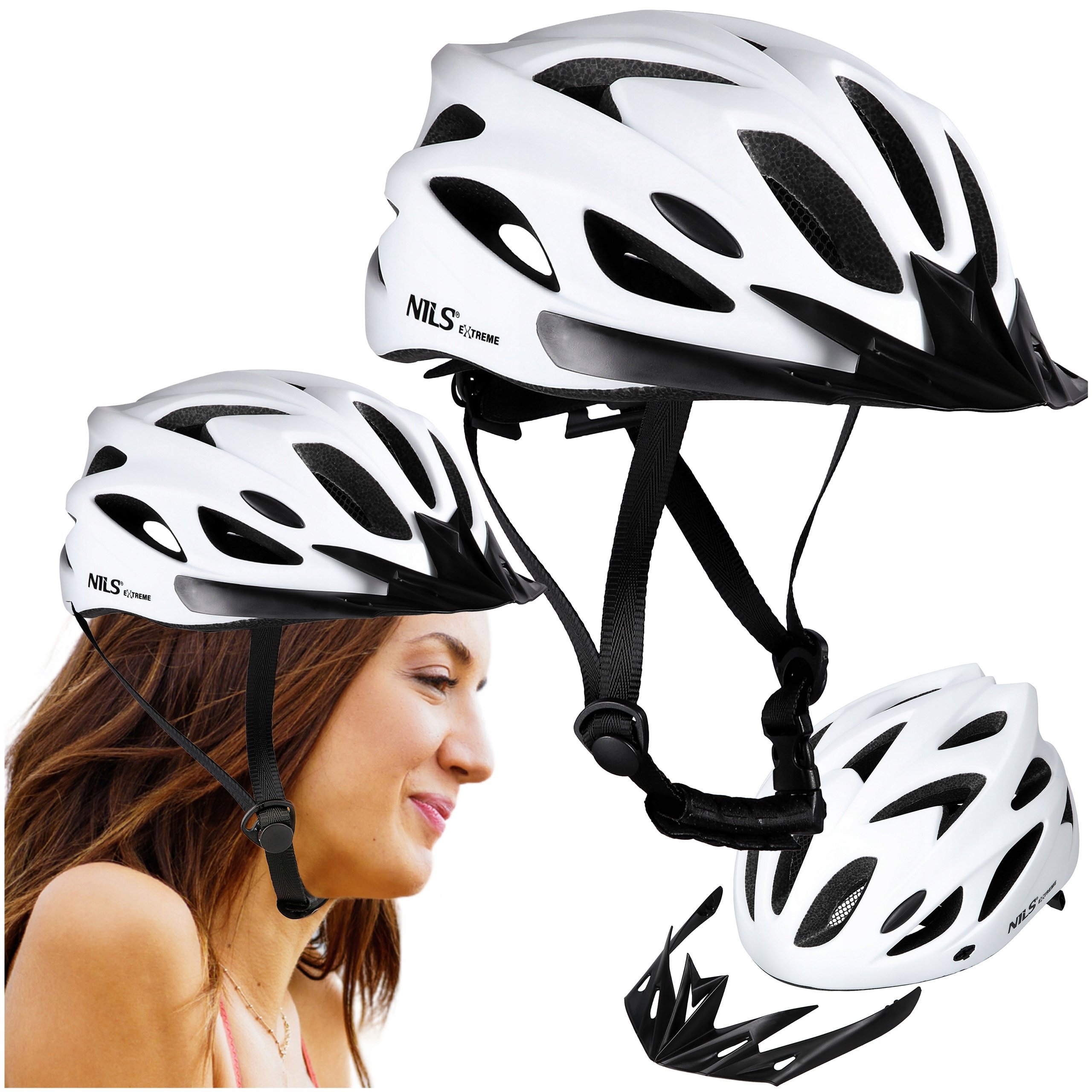 Kask rowerowy dla dorosłych na rower In Mold 55-61 regulowany męski