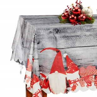 OBRUS ŚWIĄTECZNY Gładki 150 x 180cm NAKRYCIE STOŁU WIGILIA Szary Skrzaty - Zabawki kreatywne - miniaturka - grafika 1