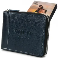 Portfele - Wild Granatowy Portfel skórzany zasuwany duży RFiD H01 - miniaturka - grafika 1