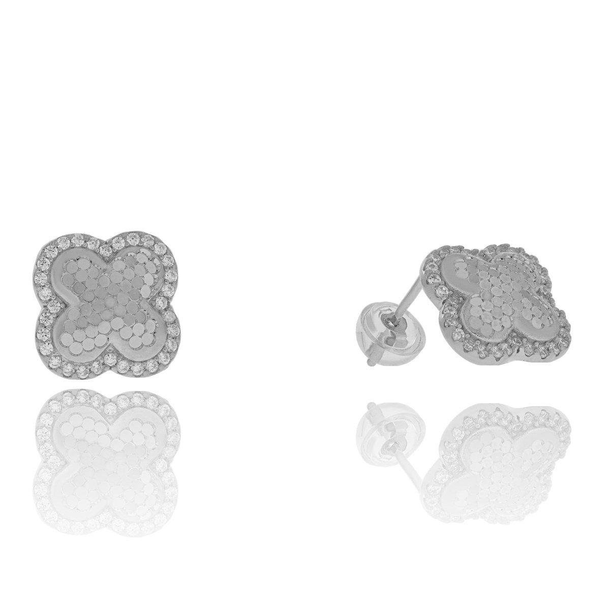 Srebrne kolczyki koniczyna marokańska sztyfty pr. 925