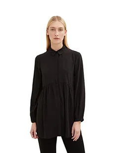 TOM TAILOR Damski Bluzka w długim stylu 1034027, 14482 - Deep Black, 42 - Bluzki damskie - miniaturka - grafika 1