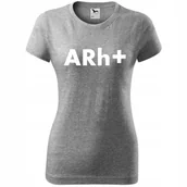 Koszulki i topy damskie - Damska Koszulka z Nadrukiem grupa krwi a rh+ Honorowy Dawca Krwi Prezent ciemnoszary melanż M - miniaturka - grafika 1