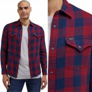 Lee CLEAN WESTERN SHIRT Port KOSZULA W KRATĘ REGULAR ZATRZASKI XXL