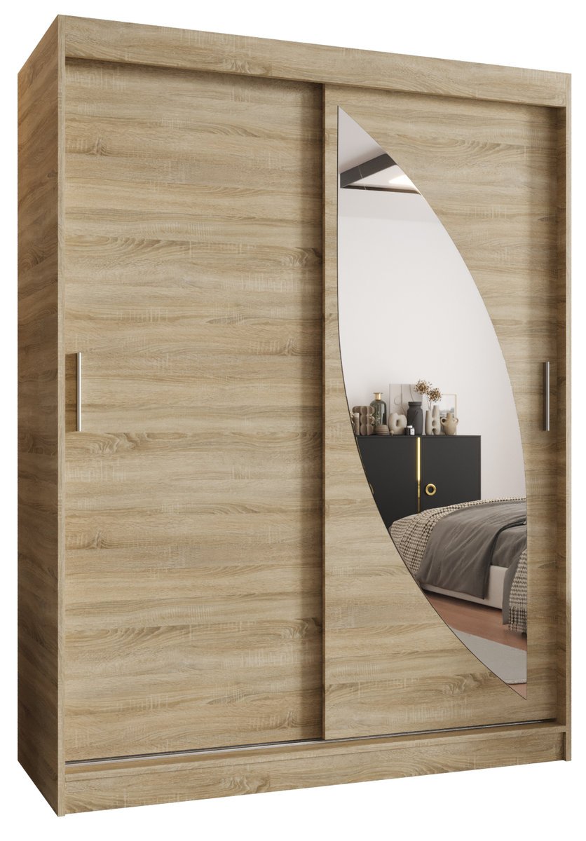 Szafa przesuwna Gardroba Abiks MILO 150 gł. 62 dąb sonoma