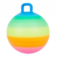 Piłki dla dzieci - Piłka do skakania skacząca + uchwyt dla dzieci pompowana duża 45cm Tęczowa - miniaturka - grafika 1