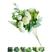 Sztuczne kwiaty - Róże gałązka 5 główek mix kolorów 32 cm - miniaturka - grafika 1