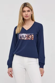 Bluzy damskie - LIU JO bluza damska kolor granatowy z aplikacją - grafika 1