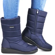 Śniegowce damskie - DAMSKIE ŚNIEGOWCE NA ZAMEK NEWS 5028 GRANATOWE - miniaturka - grafika 1