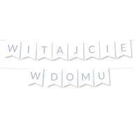 Dekoracje sali - BANER Girlanda Witajcie w Domu - Jasny Niebieski powitanie maluszka - miniaturka - grafika 1