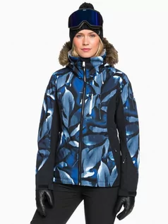Kurtki i płaszcze dla dziewczynek - Roxy JET SKI MAZARINE BLUE STRIPED LEAVES kurtka zimowa kobiety - XS - grafika 1