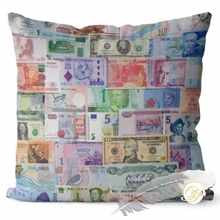 Poszewka 3D bawełna satyna 40x40cm BANKNOTY - Poszewki na poduszki - miniaturka - grafika 1