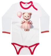 Body dla niemowląt - Body dziecięce Miś W Różowej Sukience I Różowy Balonik Dzień Misia 86/92 - miniaturka - grafika 1