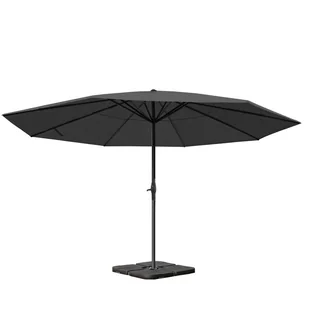 Parasol Meran Pro, parasol gastronomiczny bez falbany Ø 5m poliester/aluminium 28kg ~ antracyt ze stojakiem - Parasole ogrodowe Parasol Meran Pro, parasol gastronomiczny bez falbany Ø 5m poliester/aluminium 28kg ~ antracyt ze stojakiem - Parasole ogrodowe - miniaturka - grafika 1