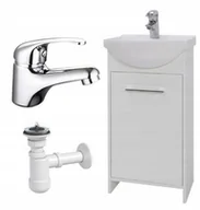 Szafki łazienkowe - Szafka + um + syfon 45cm biała - miniaturka - grafika 1