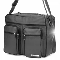 Torby męskie - Szara Męska Duża Torba Dwukomorowa Beltimore H84 : Kolory - Szary, Srebrny - miniaturka - grafika 1