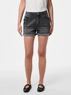 Spodenki damskie - Pieces Szorty dżinsowe "Peggy" w kolorze szarym - miniaturka - grafika 1