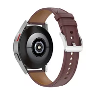 Akcesoria do smartwatchy - Skórzany pasek do zegarka Galaxy / zegarka Huawei brązowy - miniaturka - grafika 1