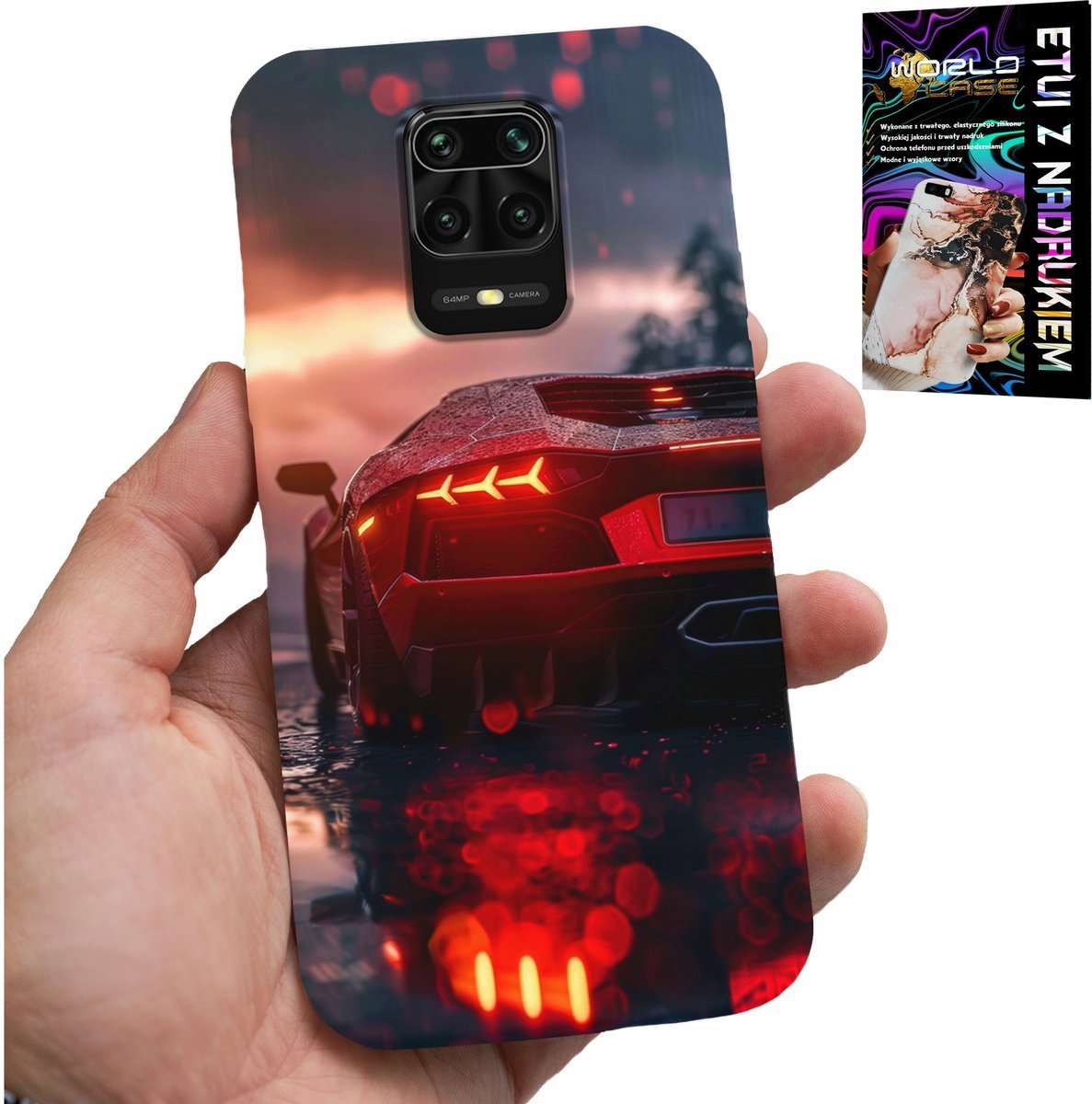 ETUI DO XIAOMI NOTE 9 PRO / 9S - LUKSUSOWE SAMOCHODY, MEGA WZORY, OBUDOWA