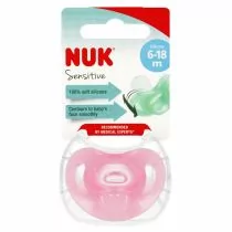 Nuk Smoczek uspokajający silikonowy 6-18m Sensitive 10736121 - Smoczki uspokajające - miniaturka - grafika 1