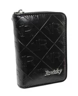 Portfele - Portfel Skórzany Rovicky Bułeczka Skóra Naturalna Z Suwakiem 4742 CZARNY - miniaturka - grafika 1
