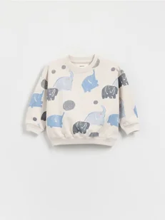 Reserved - Bawełniana bluza z nadrukiem - beżowy - Bluzy i sweterki niemowlęce - miniaturka - grafika 1