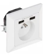 Gniazdka elektryczne - Orno Gniazdo pojedyncze 2P+Z, USBx2 OR-AE-13140 - miniaturka - grafika 1