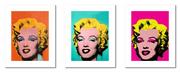 Plakaty - Marilyn Monroe, Pop Art A. Warhol 3 Kolorowe Plakaty, Komplet - miniaturka - grafika 1