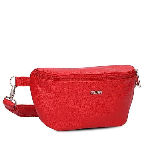 Damska torba hip bag Mademoiselle MH4 nerka 25 cm 1 litr z wysokiej jakości sztucznej skóry, torba crossbody, wodoodporna, wygodna kieszeń na piersi, torba na pasek i saszetka biodrowa, Cherry,