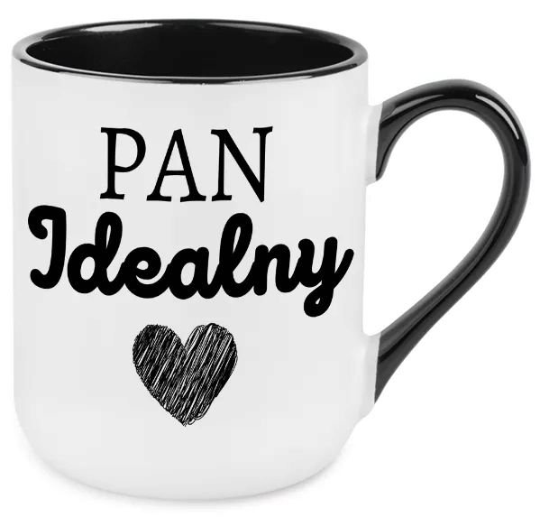 Kubek Elegant Czarny Przezent Pan Idealny Na Dzień Mężczyzny Chłopaka