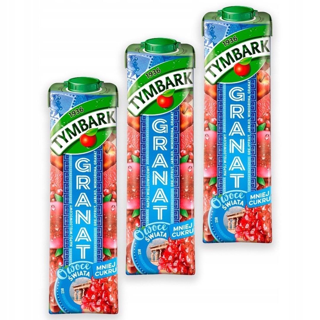 Tymbark Owoce Świata Napój wieloowocowy granat 1 l x 3 sztuk