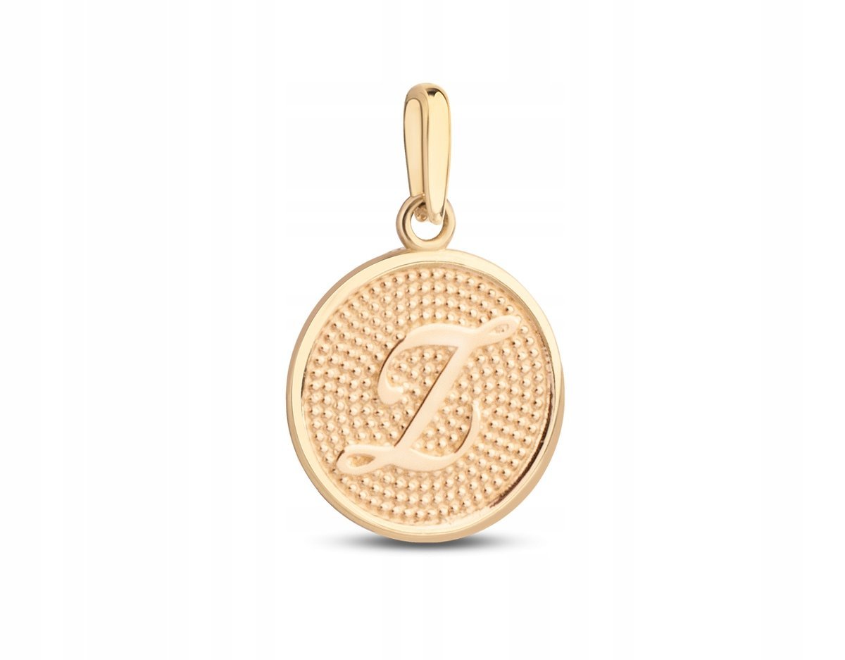 ZŁOTA WYJĄTKOWA ZAWIESZKA MEDALIK LITERKA Z 585