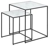 Ławy i stoliki kawowe - Zestaw stolików Bolton białe - miniaturka - grafika 1