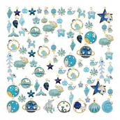 Zestawy biżuterii dla kobiet - Zestaw zawieszek charmsów do robienia bransoletek DIY 30 szt. niebieskie - miniaturka - grafika 1