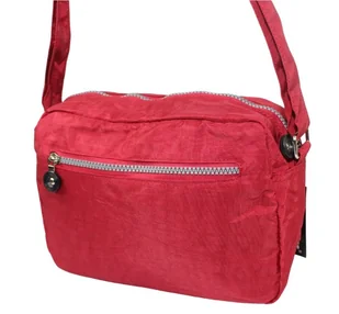 Stylowa Lekka Materiałowa Torba Pozioma Średnia Na Ramię Bag Street NR 2245 CZERWONY 28 x 19 x 12 [cm] - Torebki damskie - miniaturka - grafika 5