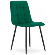 Krzesła - Ciemnozielone welurowe krzesło kuchenne - Fabiola 4X - miniaturka - grafika 1