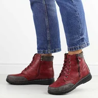 Botki damskie - Czerwone botki damskie Potocki 90307 - POTOCKI - miniaturka - grafika 1