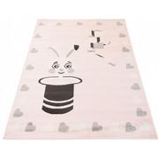 Dywany dla dzieci - Różowy dywan dziecięcy z króliczkiem w kapeluszu - Animas 7X - miniaturka - grafika 1