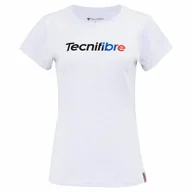 Koszulki sportowe damskie - Koszulka damska Tecnifibre  Club Cotton Tee White S - miniaturka - grafika 1