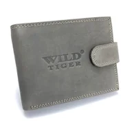 Portfele - Portfel Męski Skóra Nubuk Nap Wild Tiger - Ciemnoszary - miniaturka - grafika 1